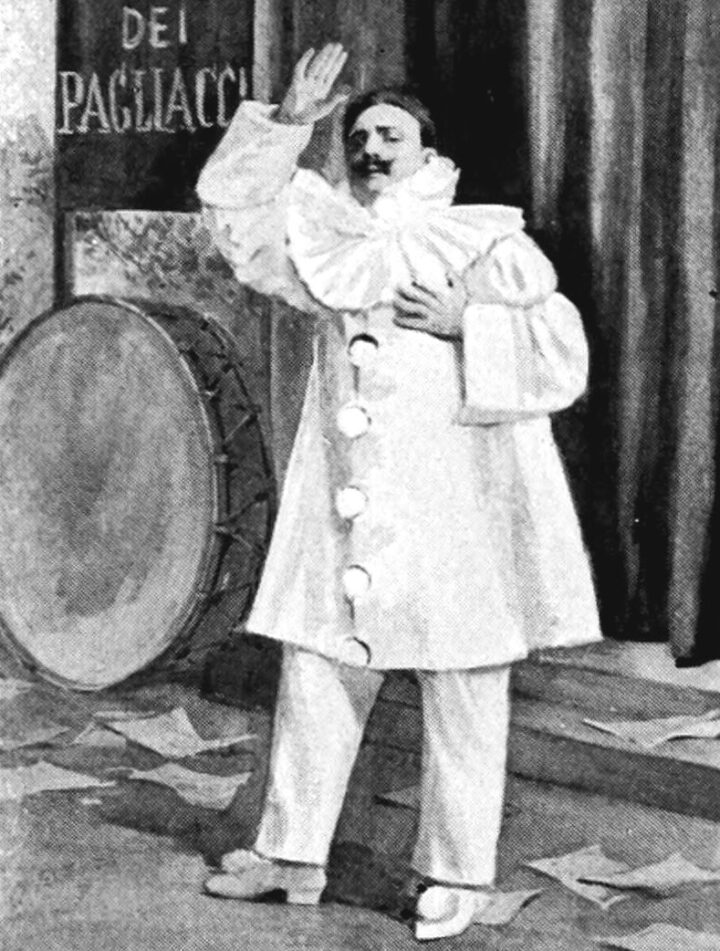 pagliacci, opera di Ruggero Leoncavallo; Enrico Caruso interpreta Canio, il protagonista